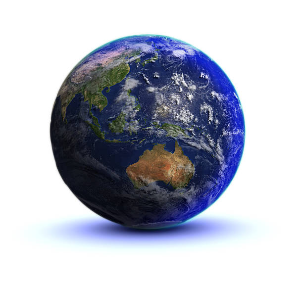 istock Earth on white - Austrailia 182195694