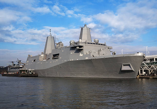 istock Modern Navy warship USS New York 182196294