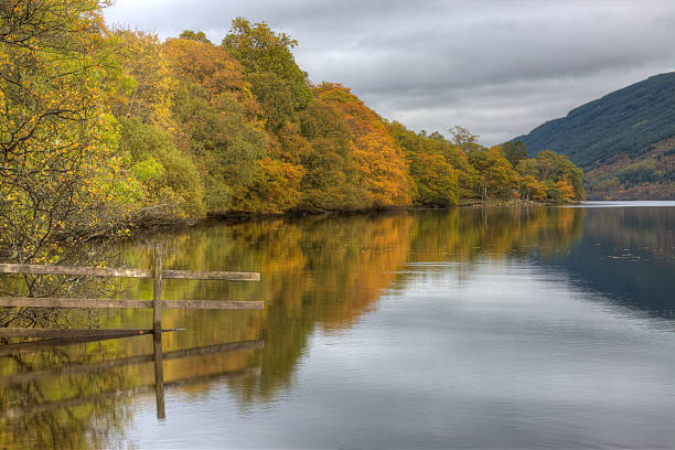 Autumn at Loch Voil. Autumn scene at Loch Voil in the beautiful Trossachs area of Scotland. loch voil stock pictures, royalty-free photos & images