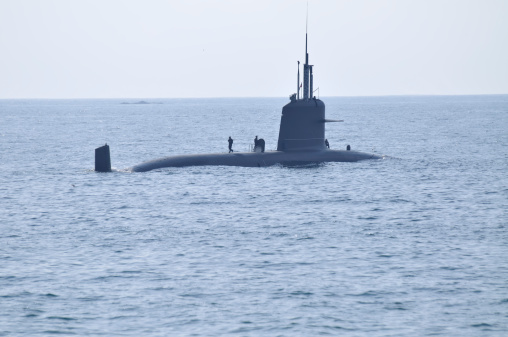 A Submarine at the Sea.