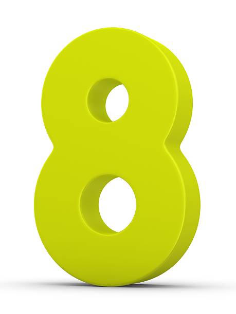 green number 8 stock photo