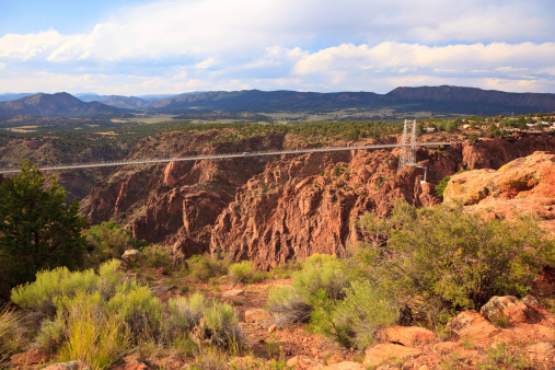 The highest bridge in the world over meadow. Royal Gorge Bridge is in Colorado.