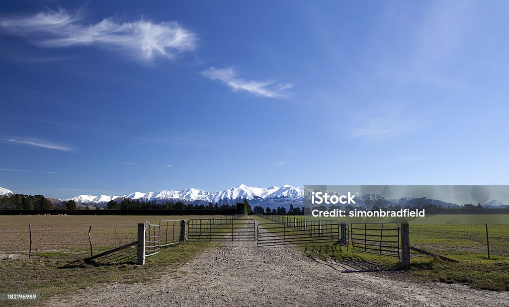 New Zealand Farm Eingang - Lizenzfrei Agrarbetrieb Stock-Foto