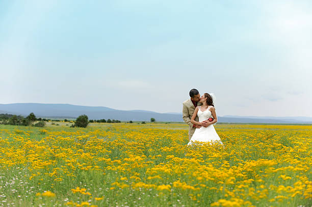 istock Beautiful and romantic wedding couple 182197657
