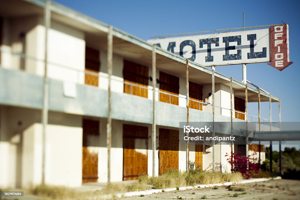abandoned motel "Abandoned motel in the Salton Sea, California.  This motel is no longer standing and has been demolished." Hotel Stock Photo