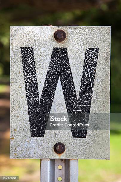 Letter W Sign Stock Photo - Download Image Now - Alphabet, Black Color, Communication