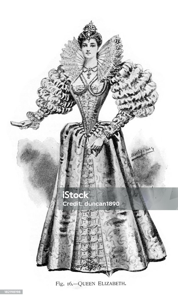 Costume de Reine Elizabeth - Illustration de Style Tudor libre de droits