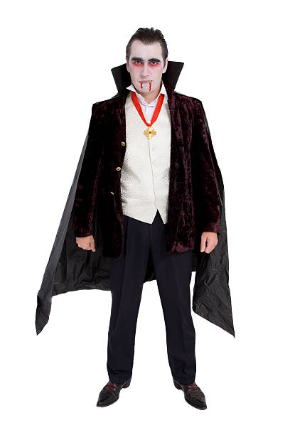 Halloween Dracula Count Dracula face paint halloween adult men stock pictures, royalty-free photos & images