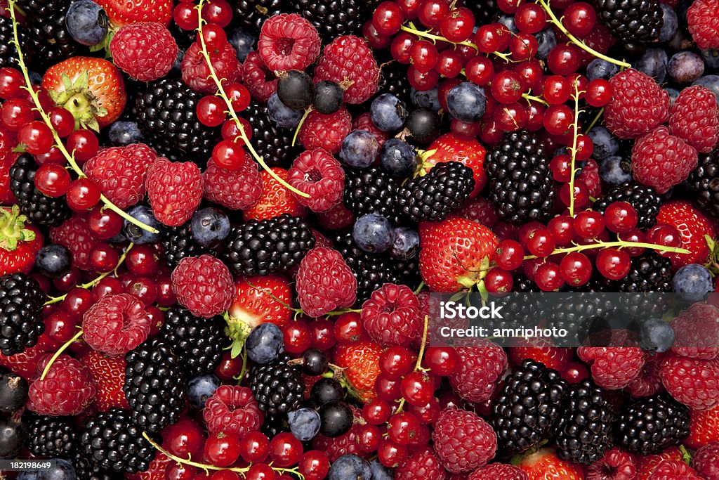 Frutas vermelhas mistas - Foto de stock de Baga - Fruta royalty-free