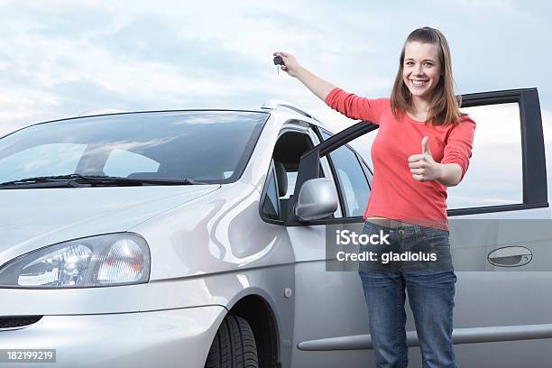 Teenage Girl Holding Keys Of New Car Stock Photo - Download Image Now - Car, Car Ownership, Driver's License