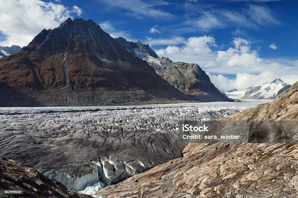 Aletschgletscher und Berggipfeln, Alpen in der Schweiz - Lizenzfrei Aletschgletscher Stock-Foto