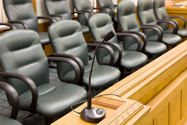 istock Jury Seating Area in a Courtroom 182199927
