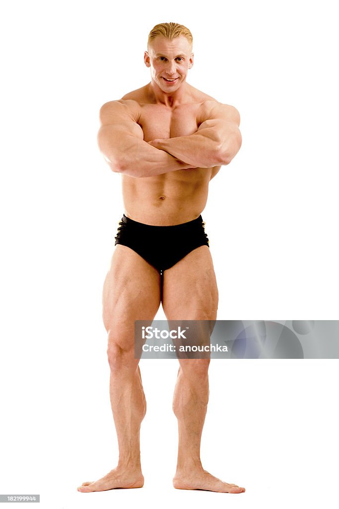 Body Builder posieren auf weißem Hintergrund - Lizenzfrei Bodybuilding Stock-Foto
