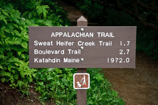 Appalachian hiking trail sign