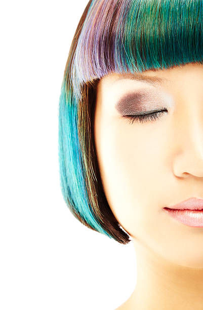 istock Woman with Multi-Colored Hair and Closed Eyes 182200922