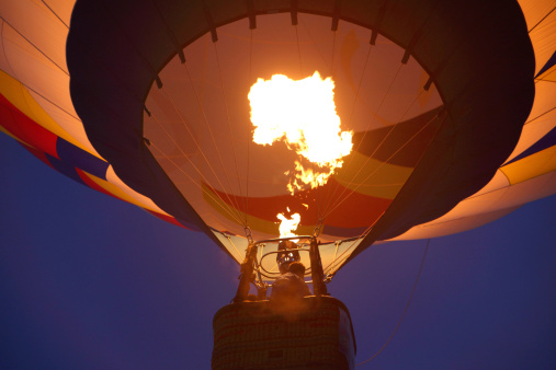 Hot Air Balloon taking off.