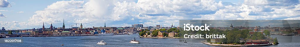 Big Stockholm Slussen для Djurg панорама от - Стоковые фото Без людей роялти-фри