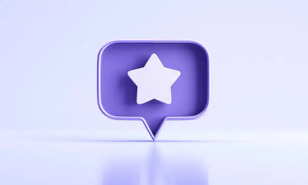 Photo of Speech bubble with rating star icon sign