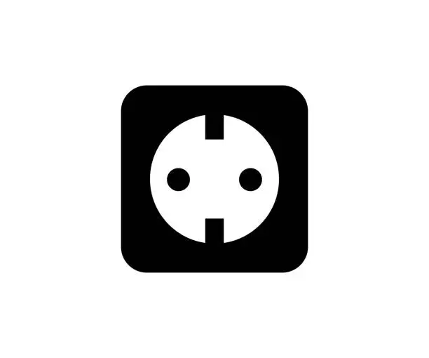 Vector illustration of Electricity socket power plug icon. Power electric socket vector design and illustration.