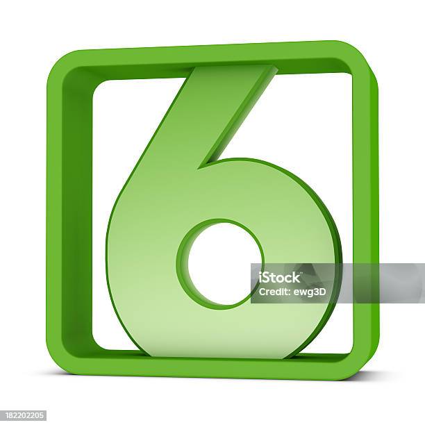 Numero 6 - Fotografie stock e altre immagini di Affari - Affari, Astratto, Colore verde