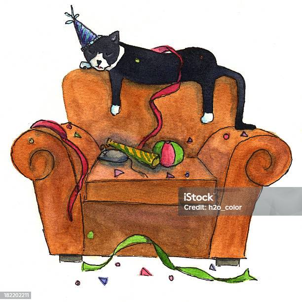 Party Animal Stock Illustration - Download Image Now - Watercolor Painting, Animal, Animal Themes