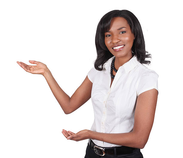 istock Business woman presenting 182202454