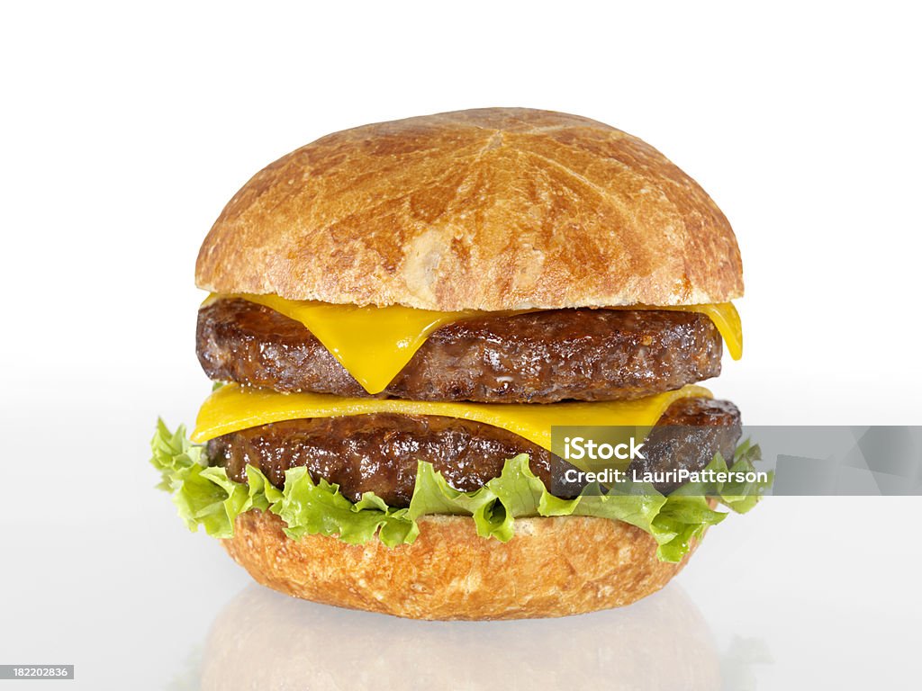 Cheesebúrguer com alface casal - Foto de stock de Hamburguer royalty-free