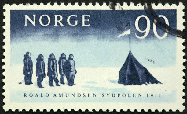 roald amundsen première dans le pôle sud - pôle sud photos et images de collection