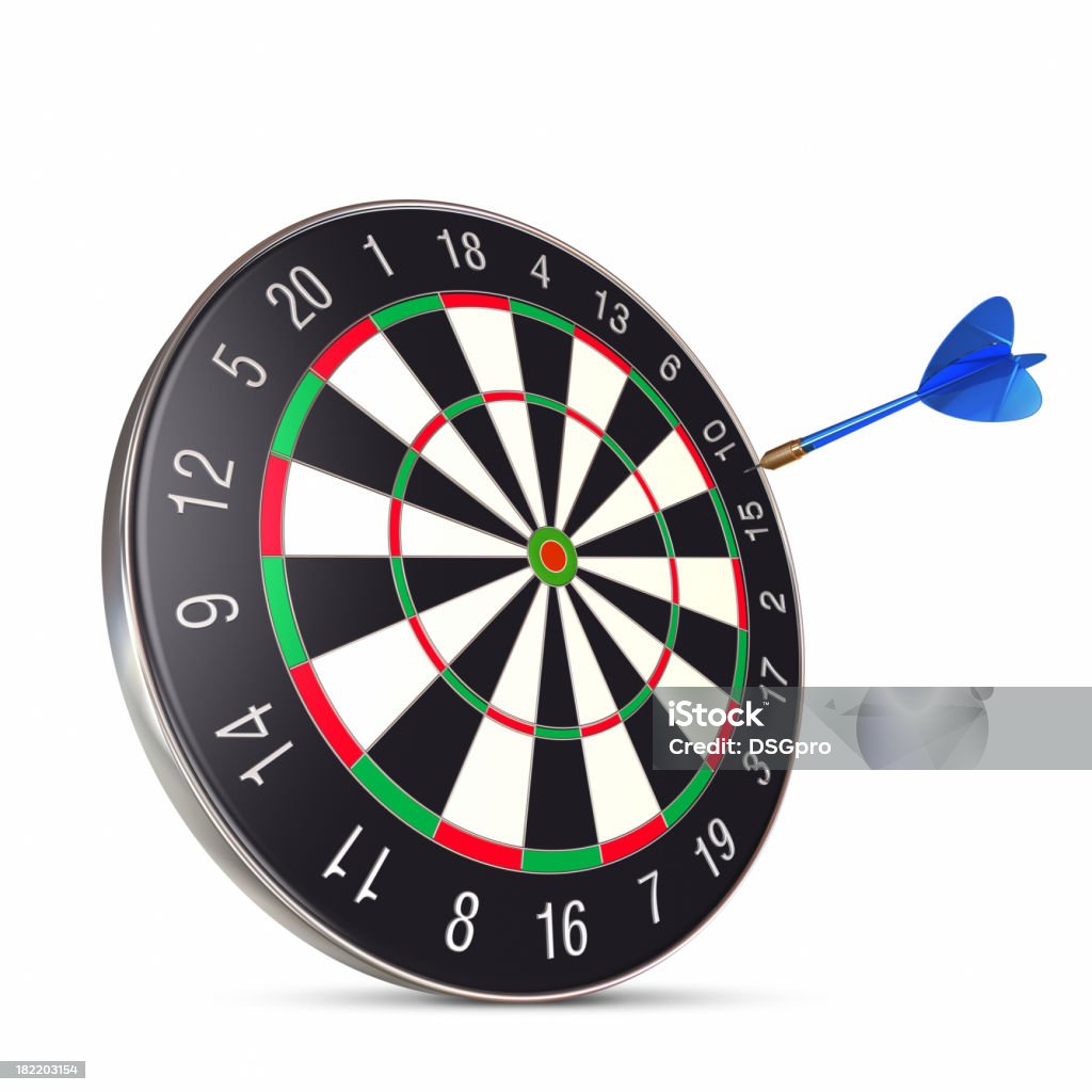 Dart on center Blue dart ready to hit the center. Aspirations Stock Photo