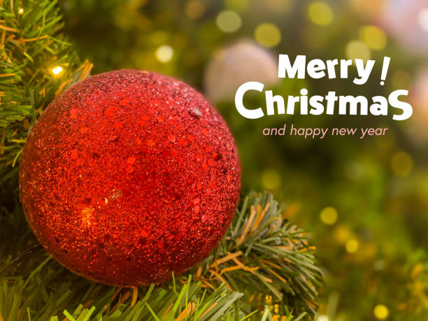 istock Merry Christmas wishes with silver ball 1822032079
