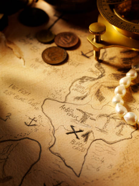 istock Treasure Map and Nautical Equipment 182203291