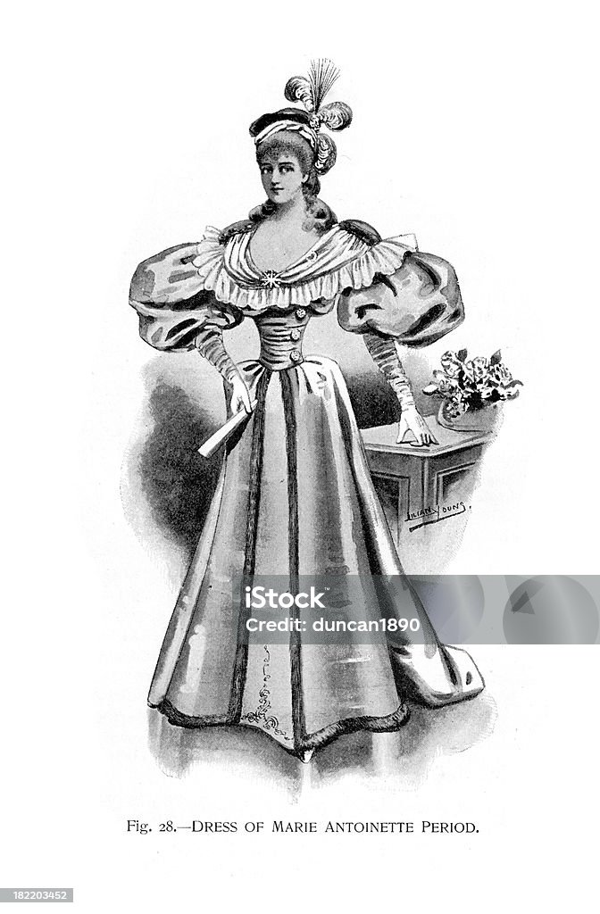 Sukienka Marie Antoinette okresie - Zbiór ilustracji royalty-free (Antyczny)