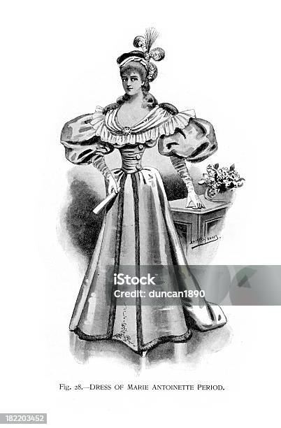 Sukienka Marie Antoinette Okresie - Stockowe grafiki wektorowe i więcej obrazów Antyczny - Antyczny, Budowa ciała, Cecha człowieka