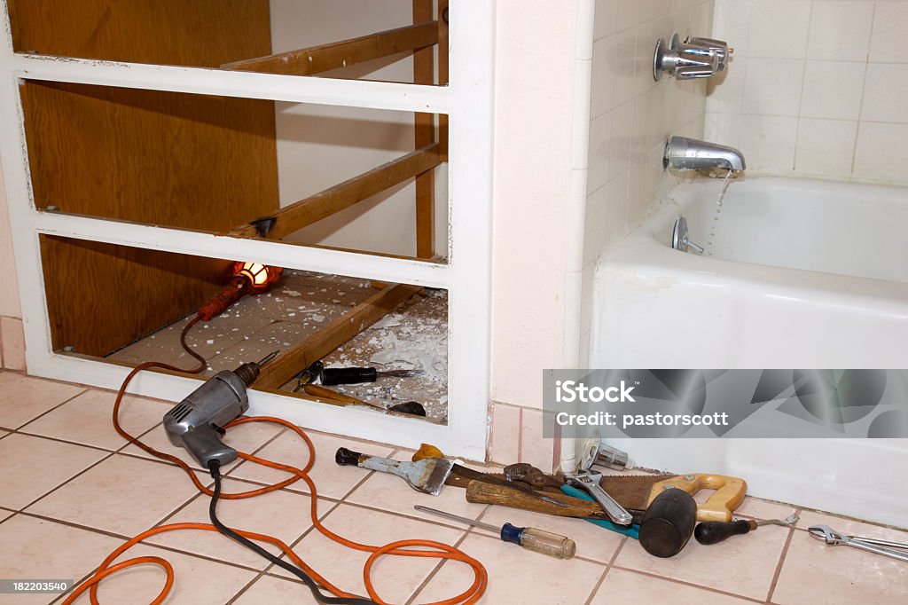 Badezimmer – Reparatur - Lizenzfrei Badezimmer Stock-Foto
