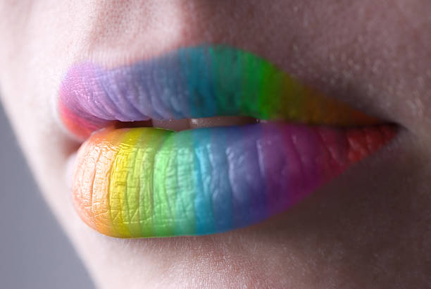 Multicolored lips stock photo