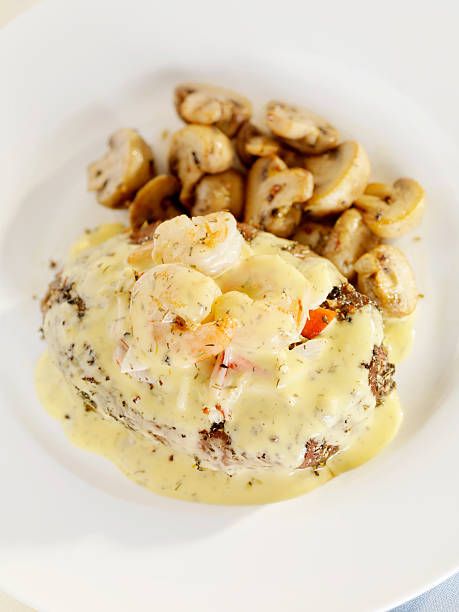 istock Steak Oscar with Mushrooms from above 182203877