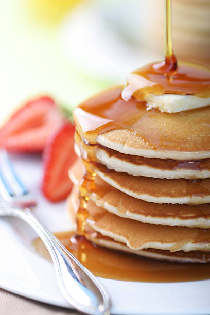istock Close up of a stack of pancakes 182203881