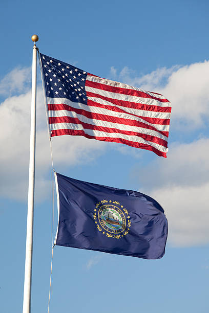 istock USA and NH State flag 182203910