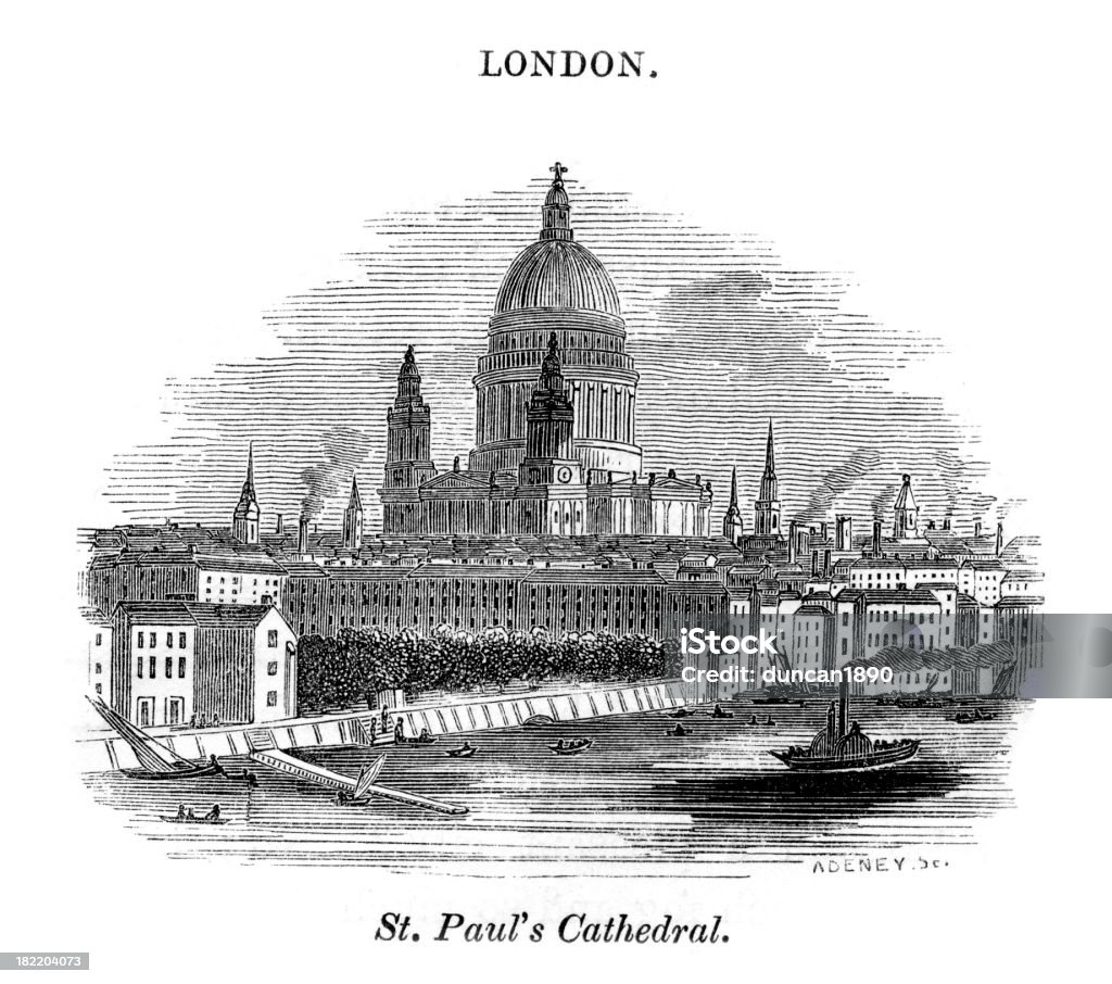 Catedral de Saint Paul's de Londres - Ilustración de stock de Londres - Inglaterra libre de derechos