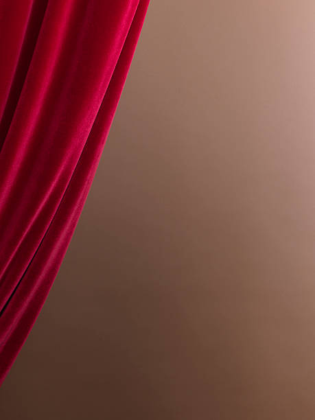 istock Curtain of red velvet. 182204091
