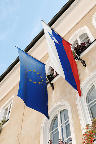 istock Slovenian and EU flag 182204217