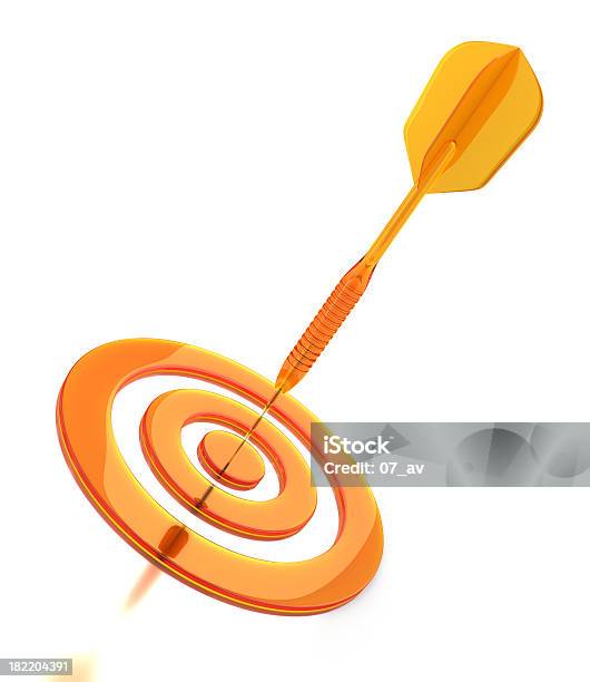 Dart On Target Stock Photo - Download Image Now - Orange Color, Business Target, Aspirations