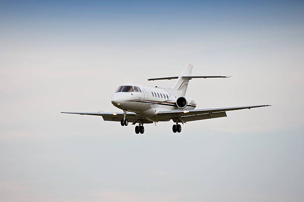 istock Business Jet On Final Approach to Land 182204592