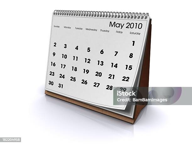 Schreibtisch Kalender Mai 2010 Stockfoto und mehr Bilder von Braun - Braun, Buchseite, Datum