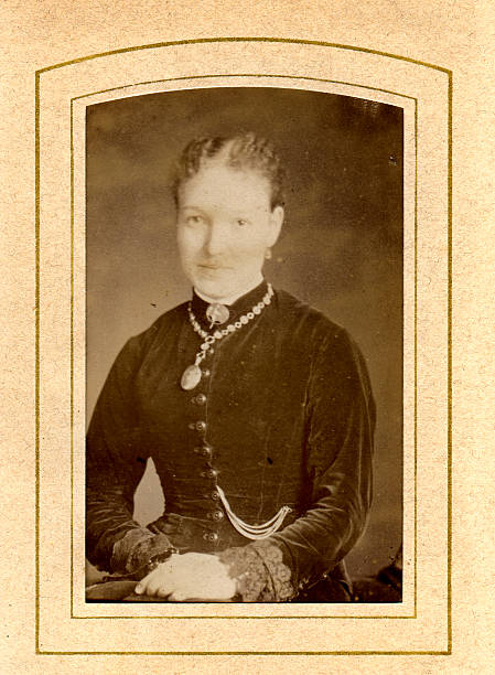 Victorian Young Woman - Old Photograph Vintage photograph of a Victorian woman cira. 1870 to 1880 locket photos stock pictures, royalty-free photos & images
