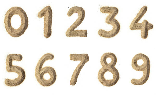 Sand numbers stock photo