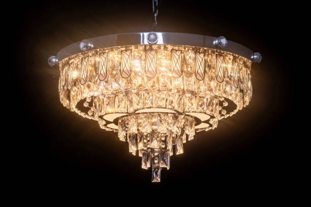 istock Chandelier, luxury modern style on dark background. 1822057707