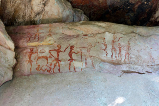 istock Khao Chan Ngam colored paintings Prehistoric paintings, 3000-4000 years B.E. 1822057714