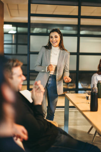 istock Female leader collaborating on a tech project in an office boardroom 1822062022