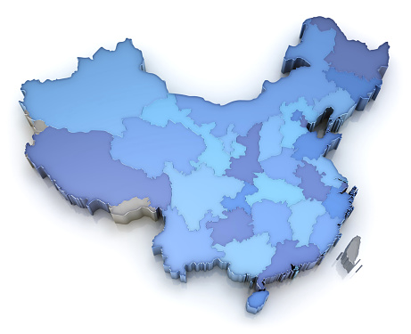 Map of People's Republic of China with administrative divisions.